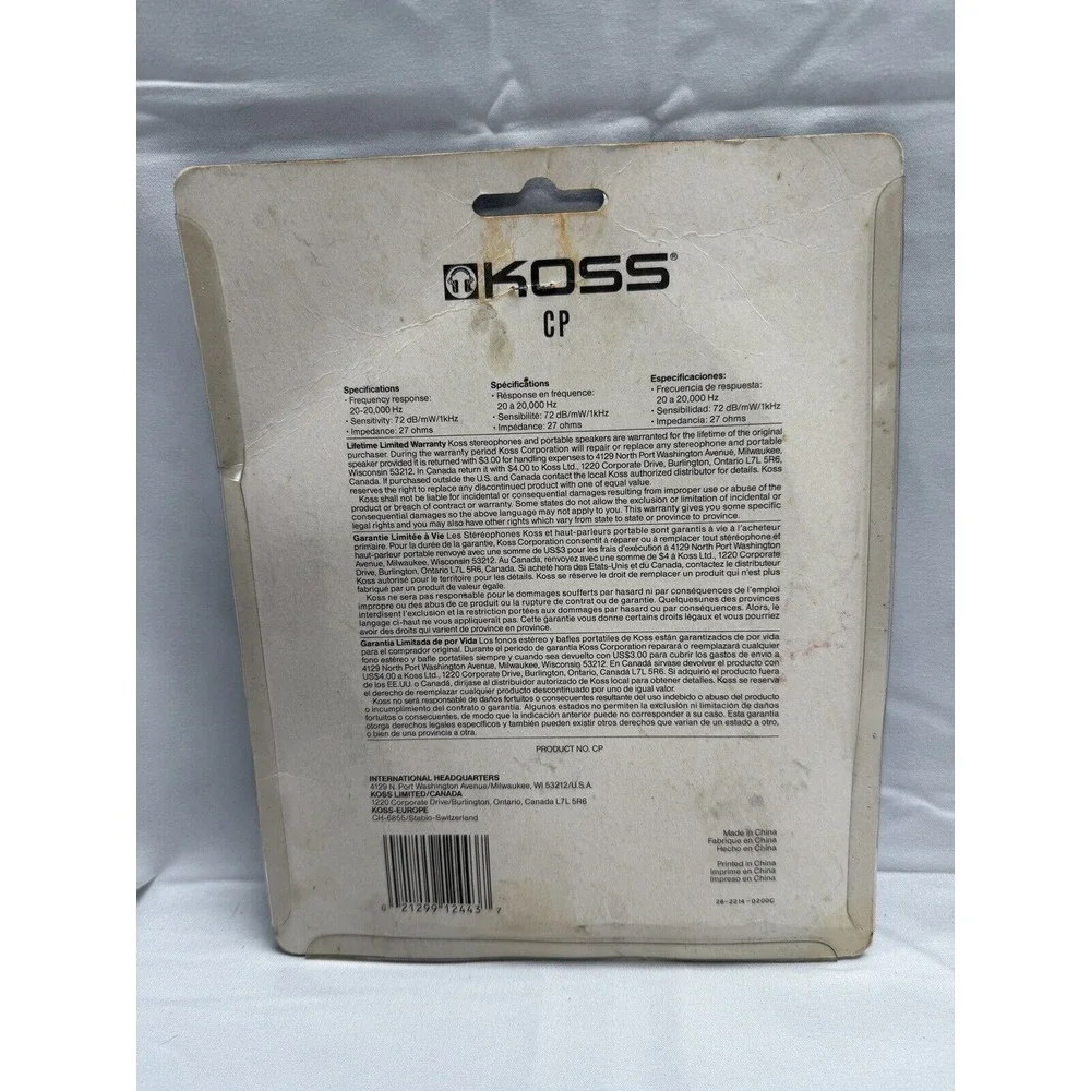 Vintage KOSS Colorphones Portable Electronics‎ On Ear Headphones Turquoise Blue